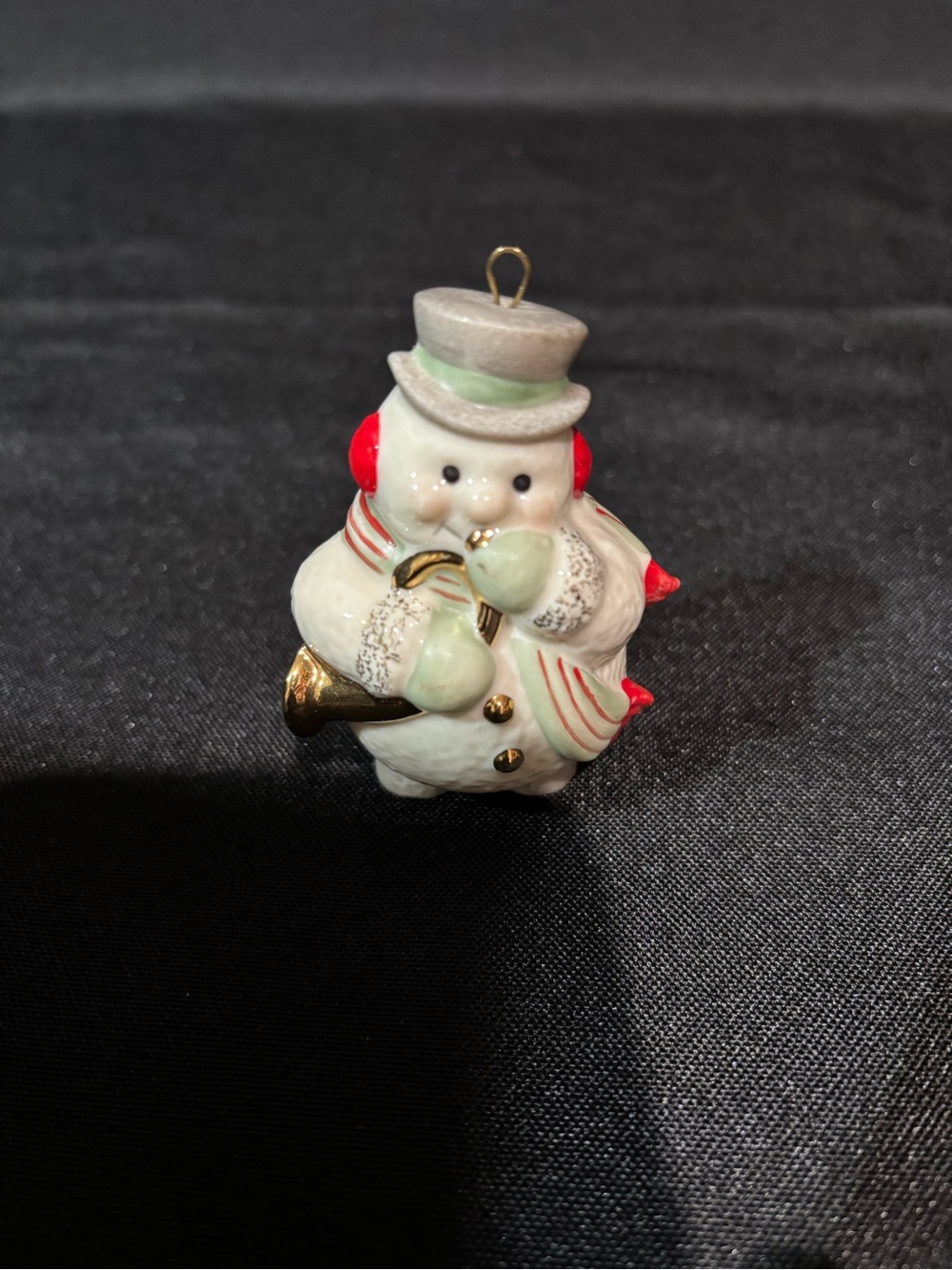 Lenox Snowman Ornament in White and Red